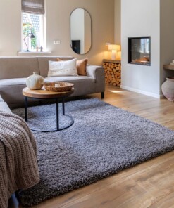 Hochflor Teppich Quadratisch - Shaggy Grand Dunkelgrau - sfeer
