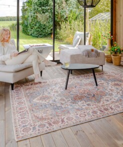 Outdoor Teppich Vintage - Valenca Brio Beige/Hellblau - sfeer