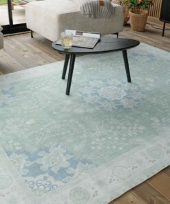 Outdoor Teppich Vintage - Valenca Luna Hellgrün - close up, thumbnail