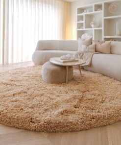 Runder Shaggy Teppich - Sveve Beige - sfeer