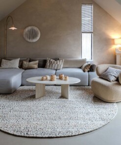 Runder Wollteppich - Bergull Elfenbein/Grau - sfeer