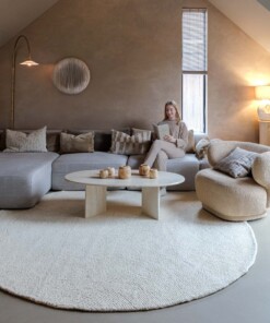 Runder Wollteppich - Tvist Elfenbein - sfeer