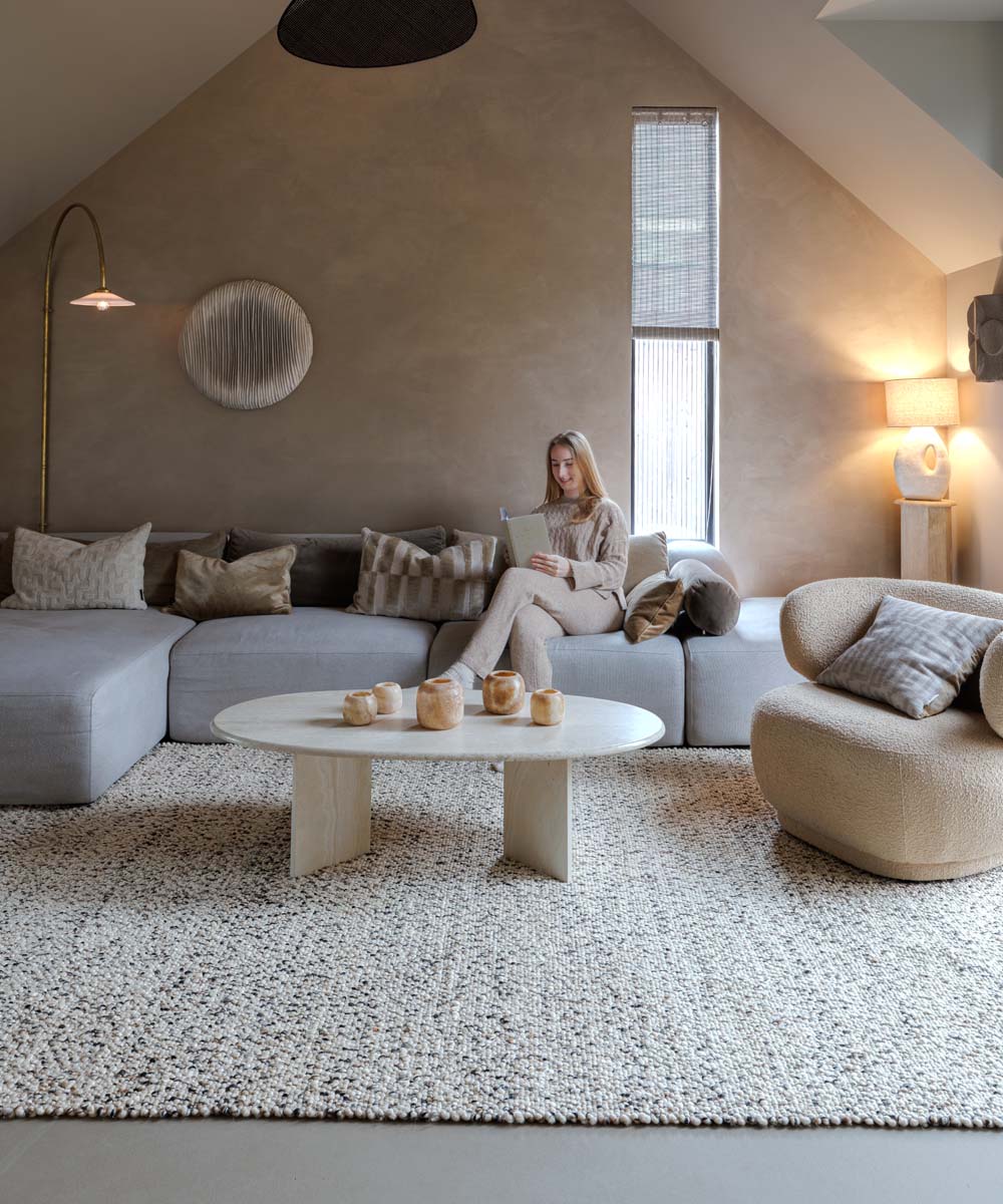 Wollteppich - Bergull Elfenbein/Schwarz - sfeer Wollteppich - Bergull Elfenbein/Schwarz - sfeer