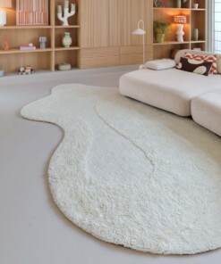 Organischer Teppich - Tjørne Mose Elfenbein - sfeer