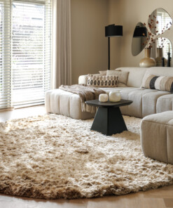 Runder Samtteppich - Auréa Beige - sfeer
