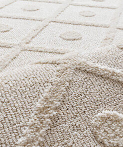 Teppich Skandinavisch - Arc Diamond Creme - close up, thumbnail Teppich Skandinavisch - Arc Diamond Creme - close up, thumbnail