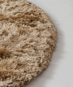 Runder Samtteppich - Auréa Beige - close up, thumbnail
