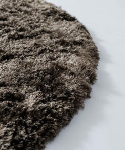 Runder Samtteppich - Auréa Taupe - close up, thumbnail