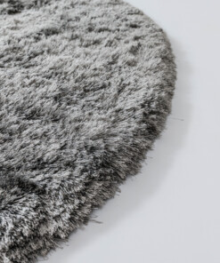Runder Samtteppich - Auréa Silber - close up, thumbnail
