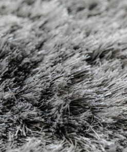 Runder Samtteppich - Auréa Silber - close up, thumbnail