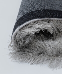 Runder Samtteppich - Auréa Silber - close up, thumbnail