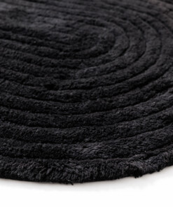 Ovale Badematte - Stille Schwarz - close up