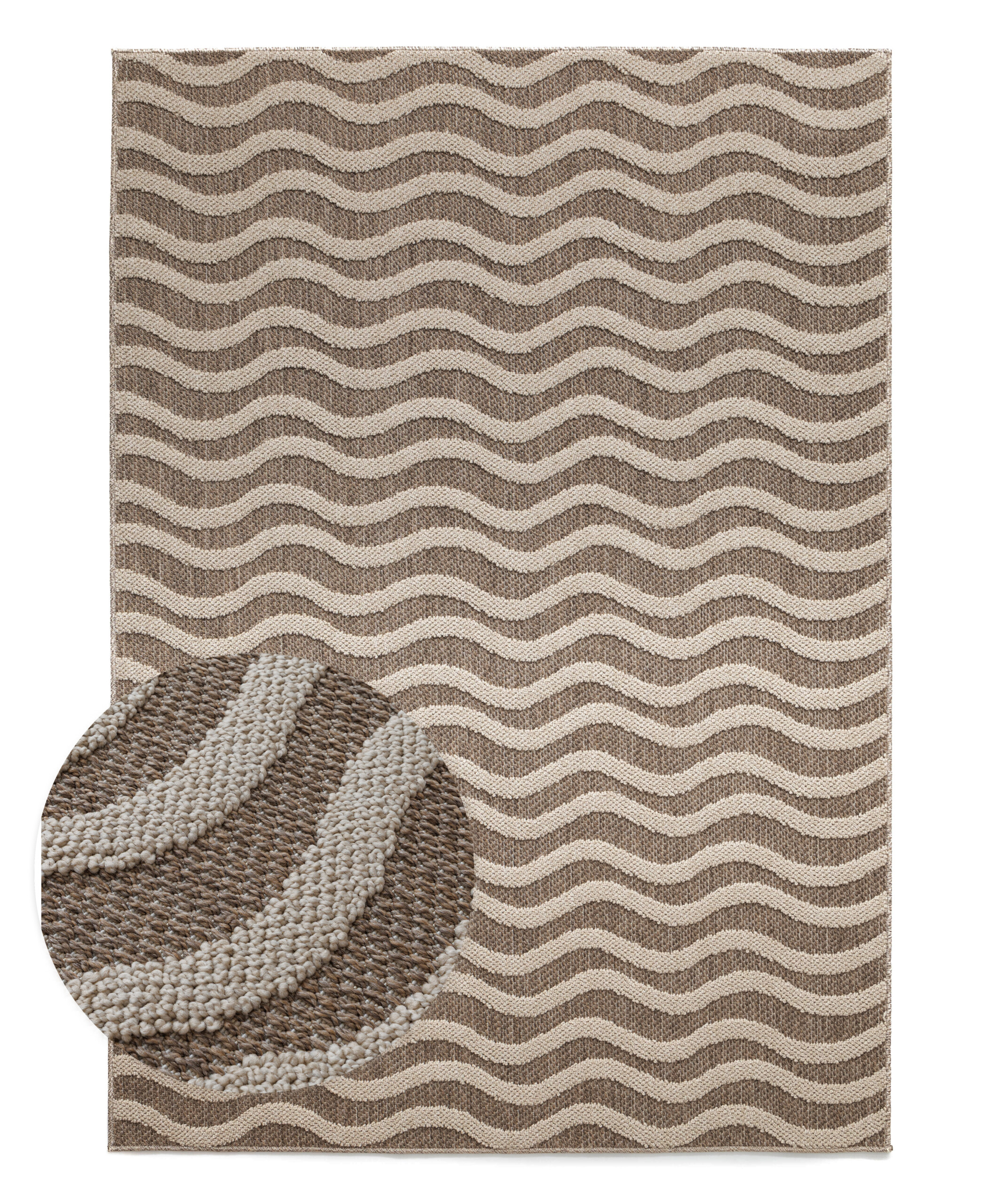 Outdoor Teppich - Dunor Ripple Braun/Beige - overzicht Outdoor Teppich - Dunor Ripple Braun/Beige - overzicht