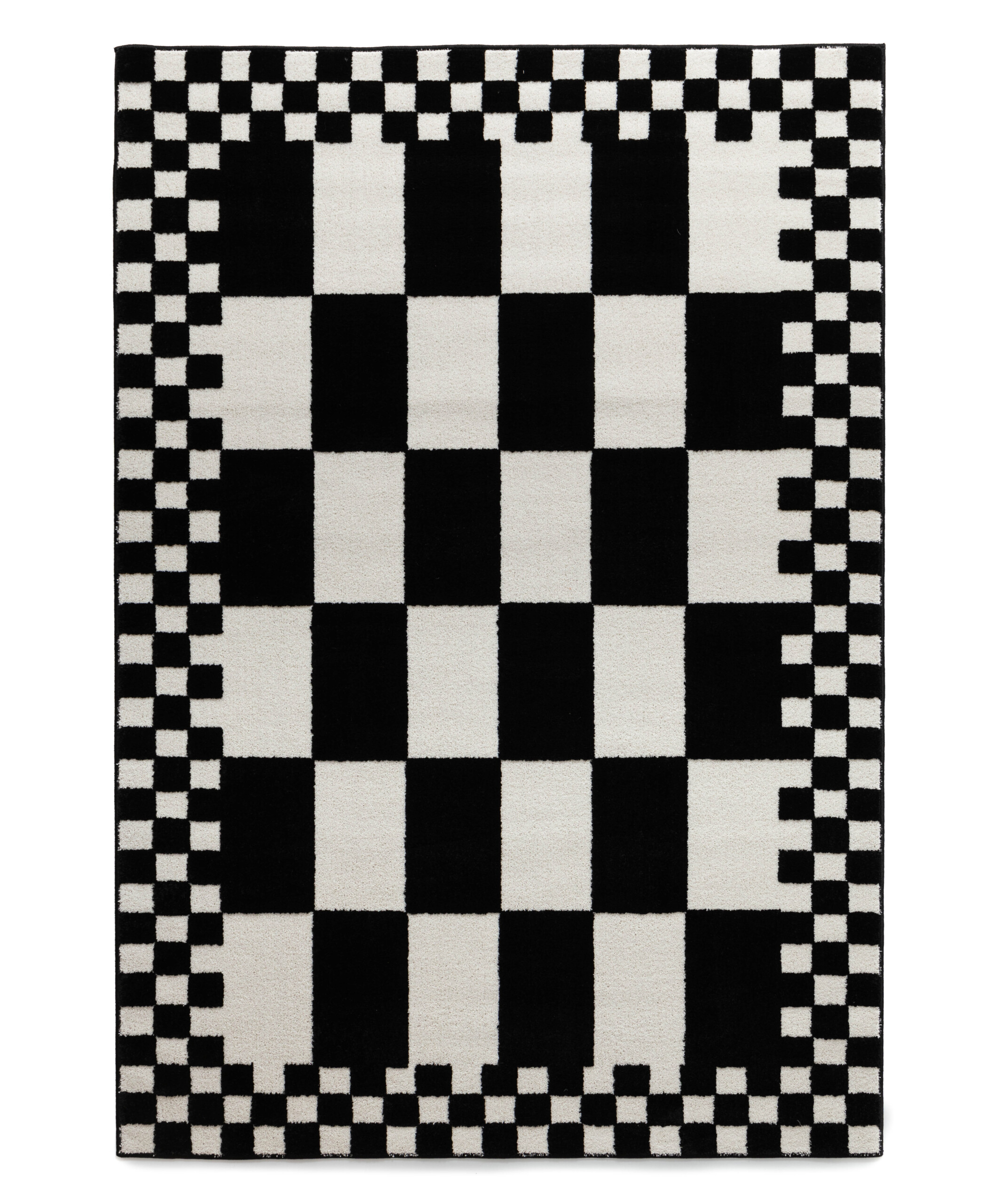 Schachbrett Teppich - Nivo Maeve Weiß/Schwarz - overzicht Schachbrett Teppich - Nivo Maeve Weiß/Schwarz - overzicht