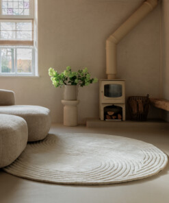 Runder Design Teppich - Balans Dual Elfenbein - sfeer