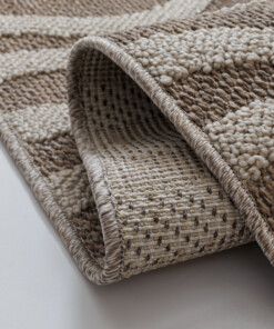 Outdoor Teppich - Dunor Ripple Braun/Beige - close up