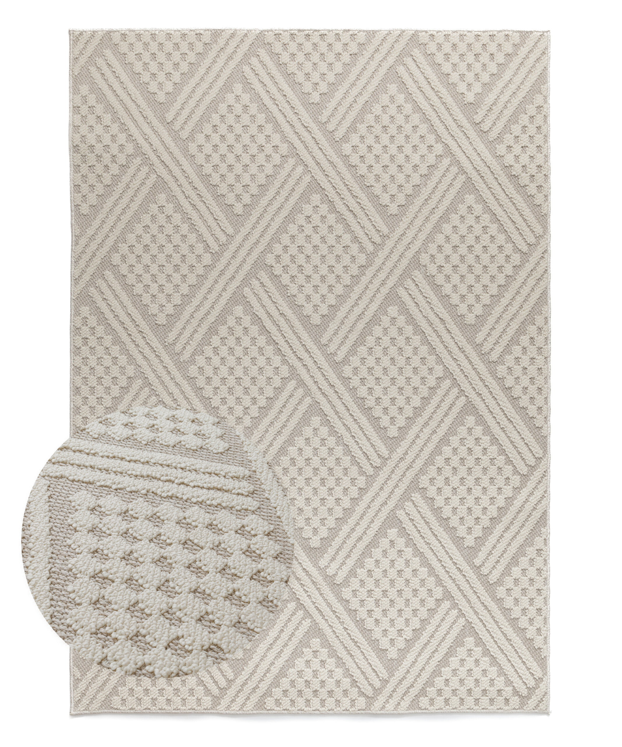 Outdoor Teppich Jute - Dunor Vex Natürlich/Weiß - overzicht Outdoor Teppich Jute - Dunor Vex Natürlich/Weiß - overzicht