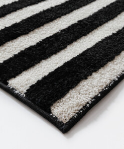 Kurzflor Teppich - Nivo Step Creme/Schwarz - close up