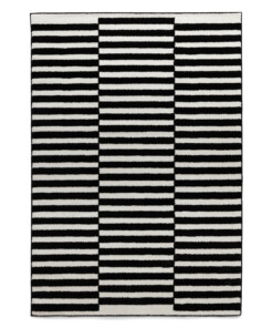 Kurzflor Teppich - Nivo Step Creme/Schwarz - overzicht