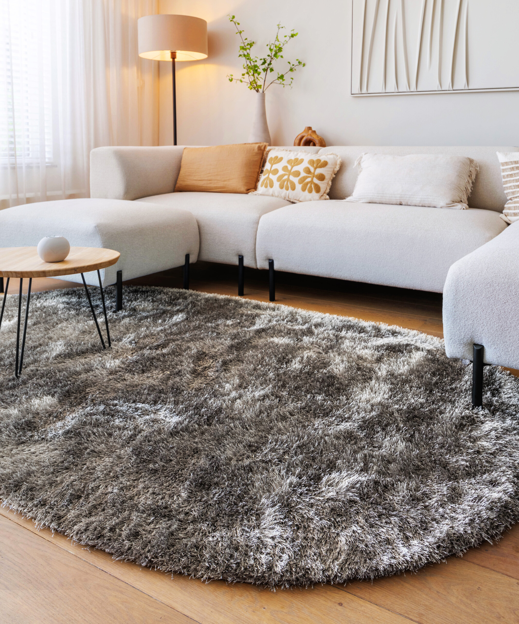 Teppich Oval Hochflor - Posh Grau - sfeer Teppich Oval Hochflor - Posh Grau - sfeer