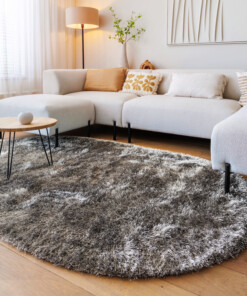 Teppich Oval Hochflor - Posh Velours Grau - sfeer