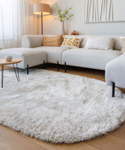 Teppich Oval Hochflor - Posh Velours Hellgrau - sfeer