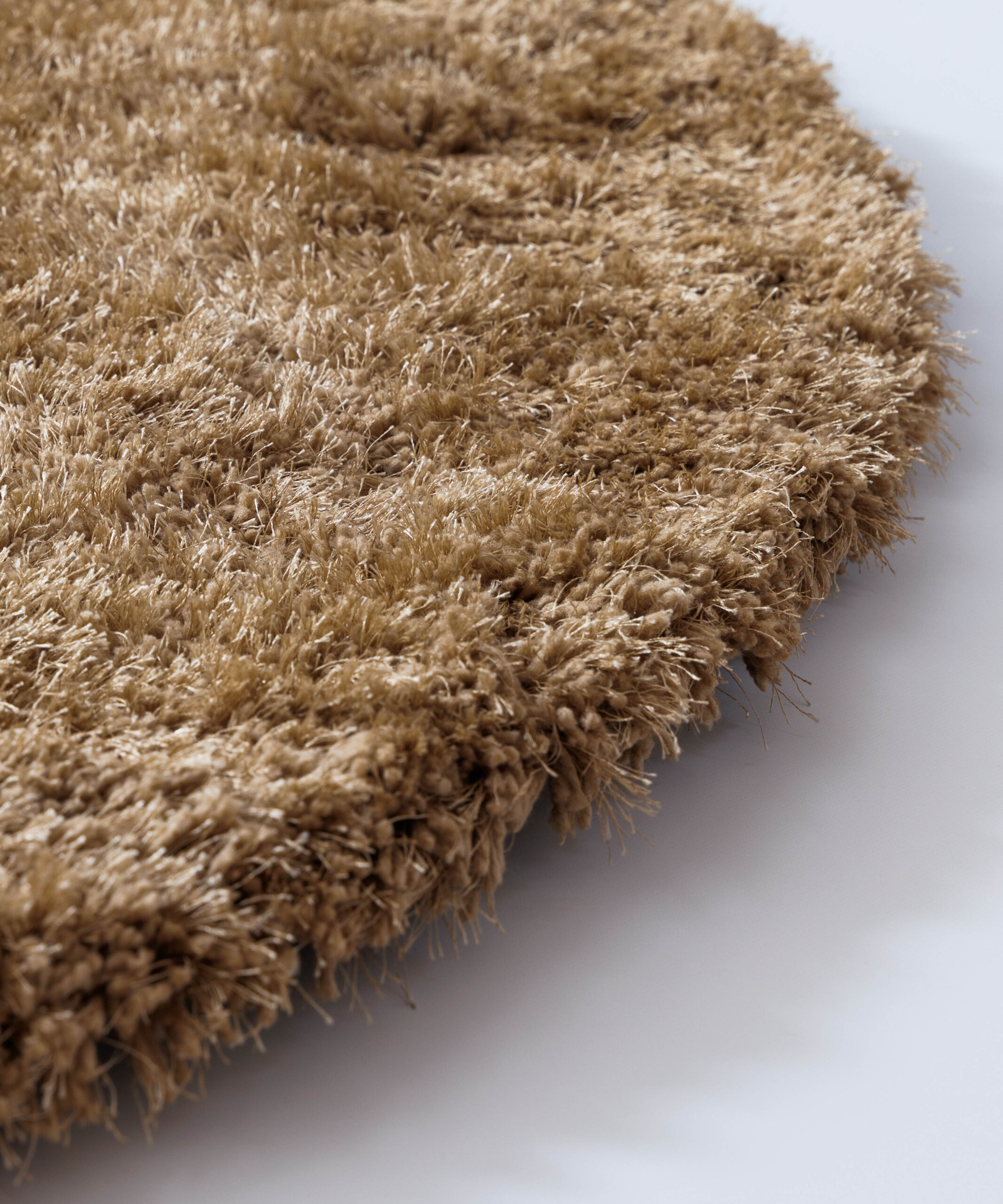 Shaggy Teppich Rund - Meadow Beige - close up Shaggy Teppich Rund - Meadow Beige - close up