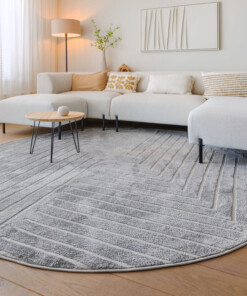 Teppich Rund Skandinavisch - Contour Edge Grau - sfeer