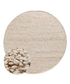 Runder Wollteppich - Bergull Elfenbein/Beige - overzicht