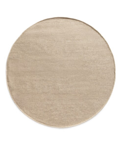 Runder Wollteppich - Grund Beige - overzicht, thumbnail