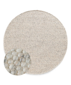 Wollteppich Rund - Silvull Beige - overzicht, thumbnail