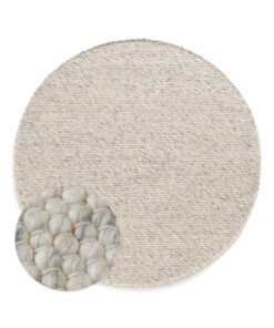 Runder Wollteppich - Silvull Beige - overzicht