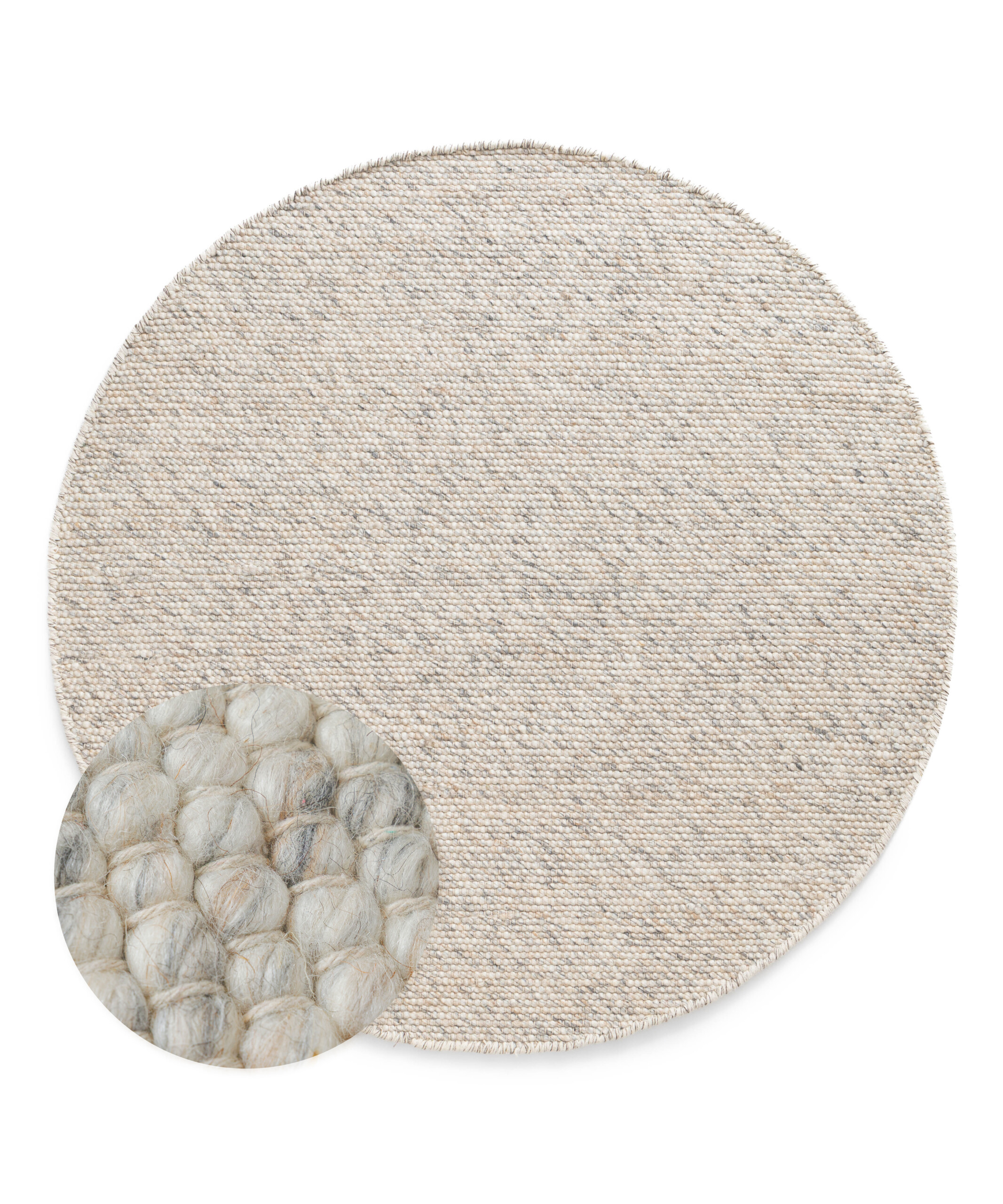 Runder Wollteppich - Silvull Beige - overzicht Runder Wollteppich - Silvull Beige - overzicht