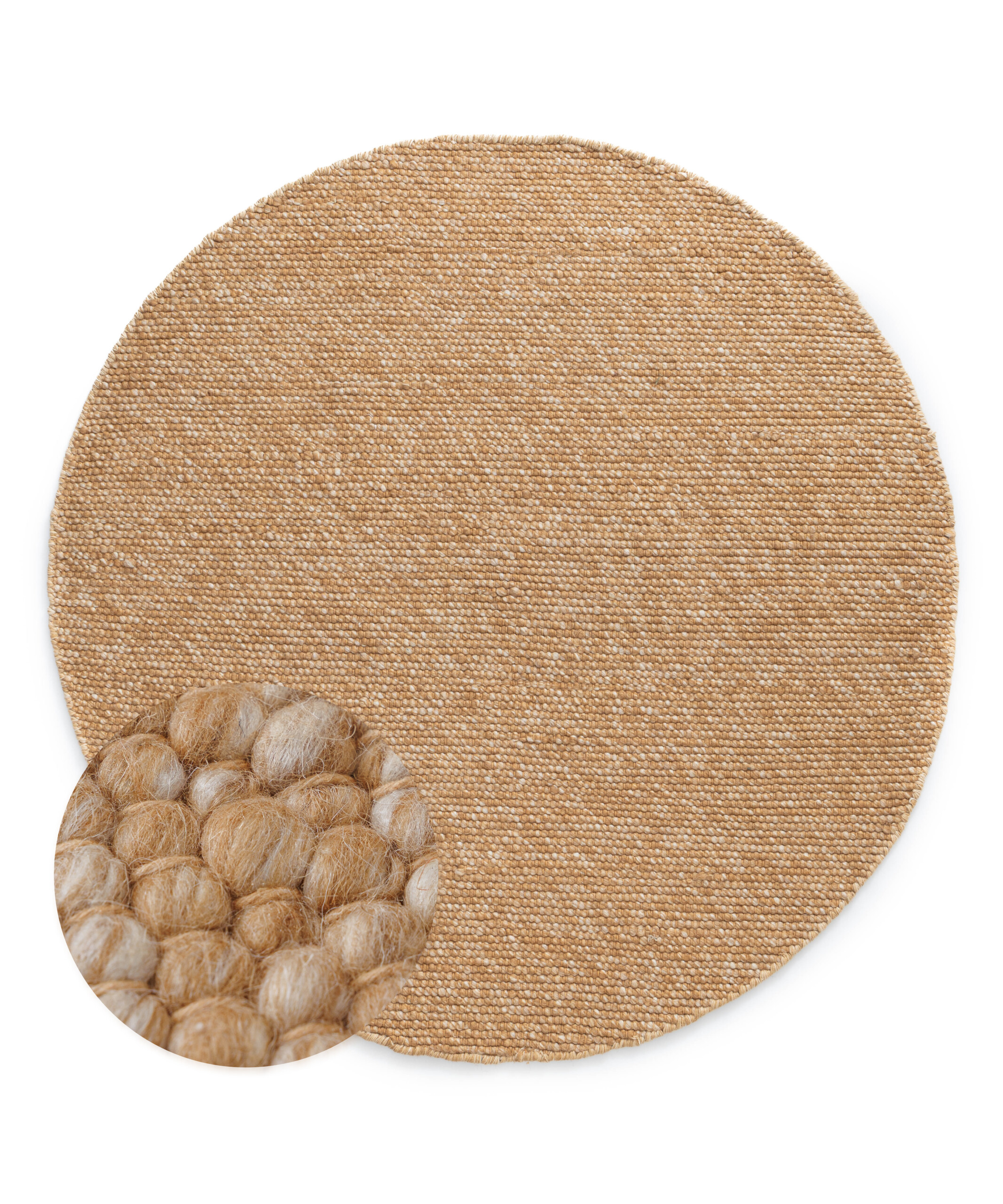 Runder Wollteppich - Silvull Cognac - overzicht Runder Wollteppich - Silvull Cognac - overzicht