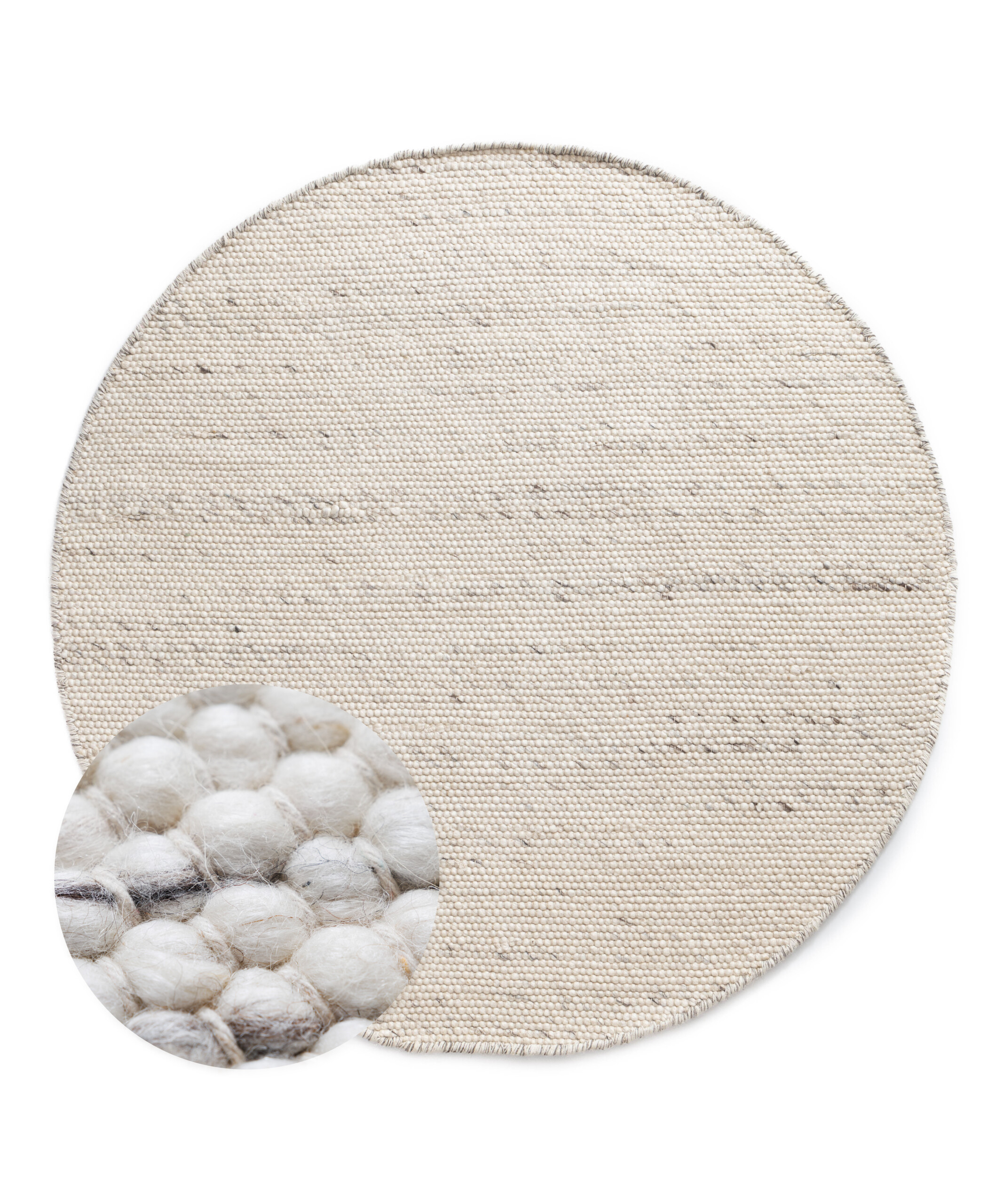 Runder Wollteppich - Silvull Elfenbein - overzicht Runder Wollteppich - Silvull Elfenbein - overzicht