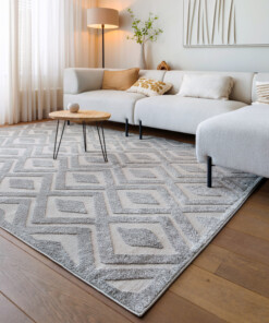 Teppich Skandinavisch - Contour Diamond Grau - sfeer