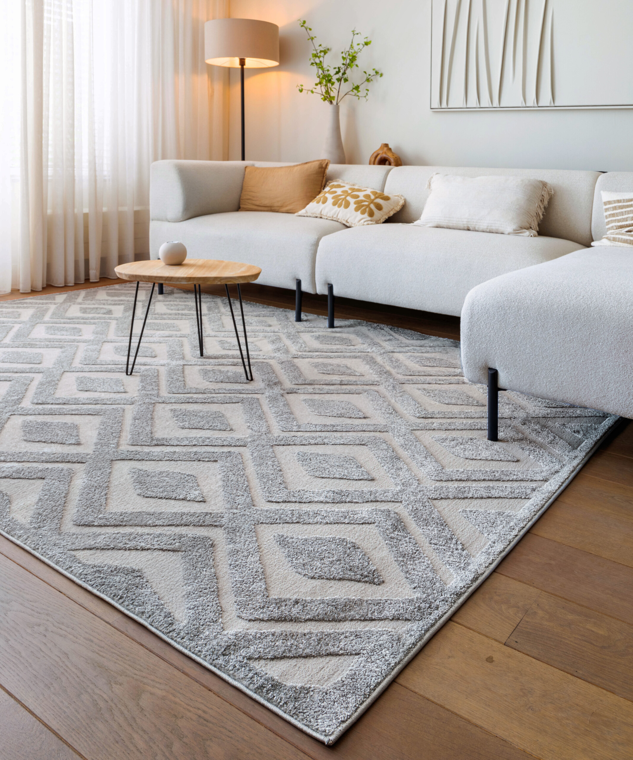 Teppich Skandinavisch - Contour Diamond Grau - sfeer Teppich Skandinavisch - Contour Diamond Grau - sfeer