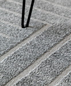 Teppich Rund Skandinavisch - Contour Edge Grau - close up