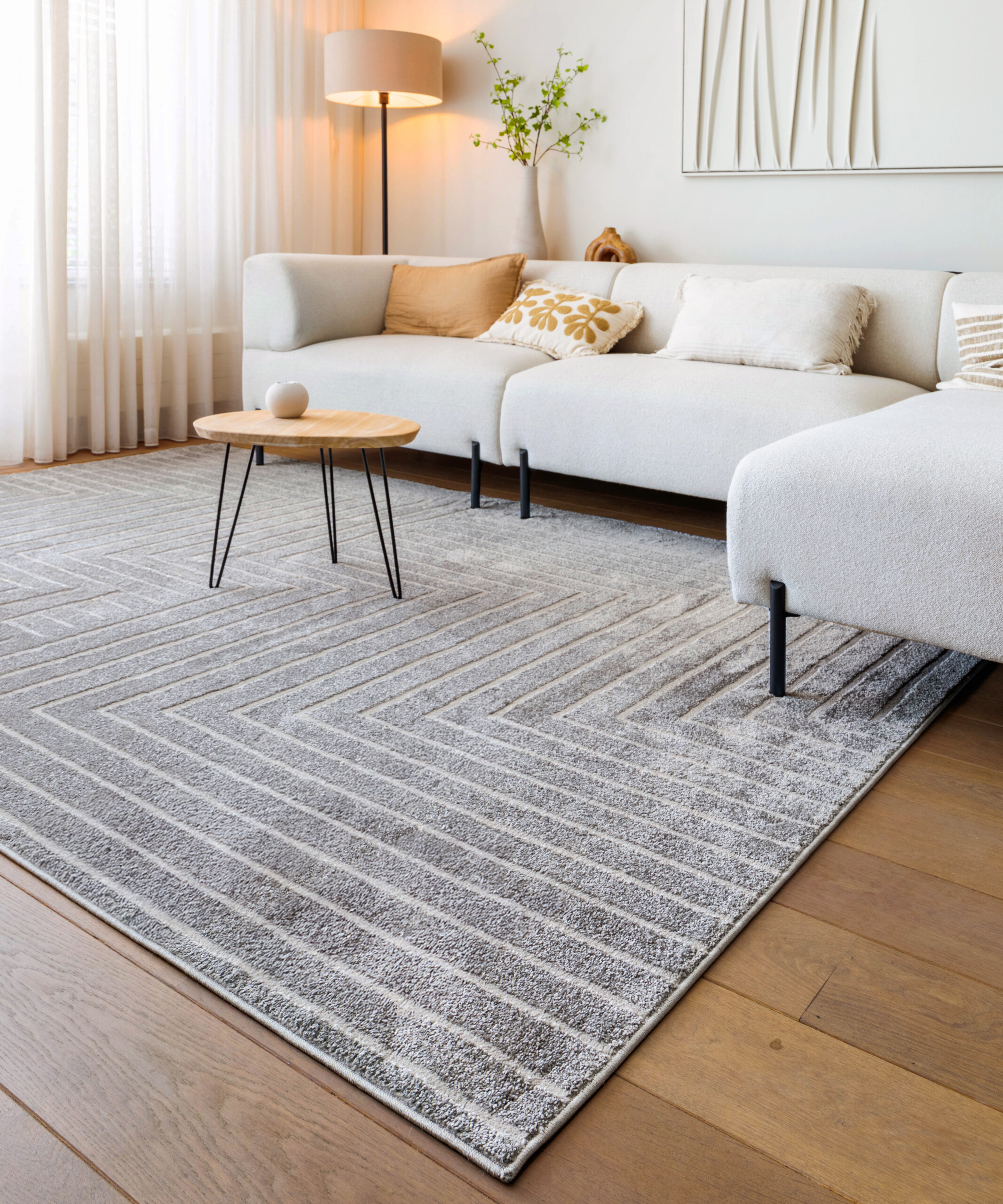 Teppich Skandinavisch - Contour Edge Grau - sfeer Teppich Skandinavisch - Contour Edge Grau - sfeer