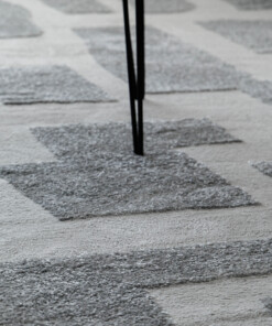 Teppich Rund Skandinavisch - Contour Stone Grau - close up, thumbnail