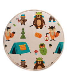 Spielteppich Rund - Pluffy Forest animals Multi - overzicht, thumbnail