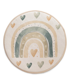 Spielteppich Rund - Pluffy Heart Creme/Multi - overzicht