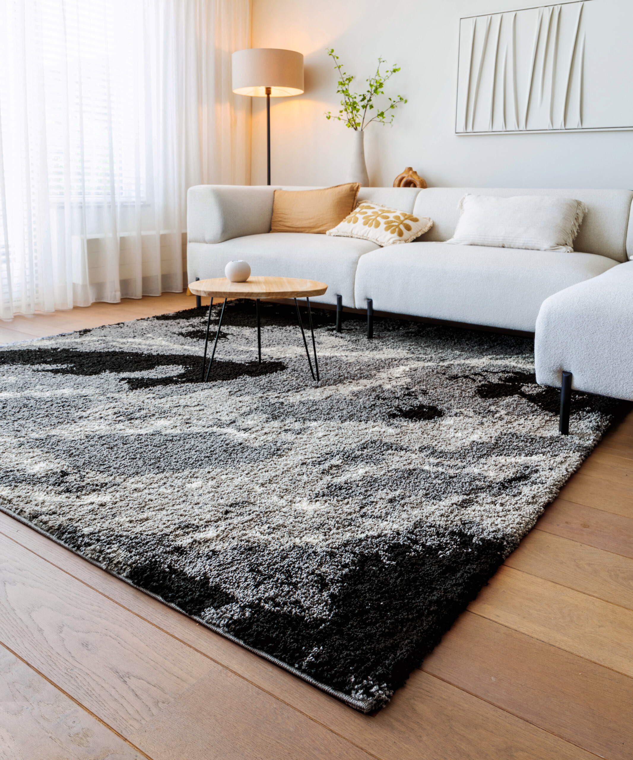 Hochflor Teppich Quadratisch Marble Artisan - Grau - sfeer Hochflor Teppich Quadratisch Marble Artisan - Grau - sfeer