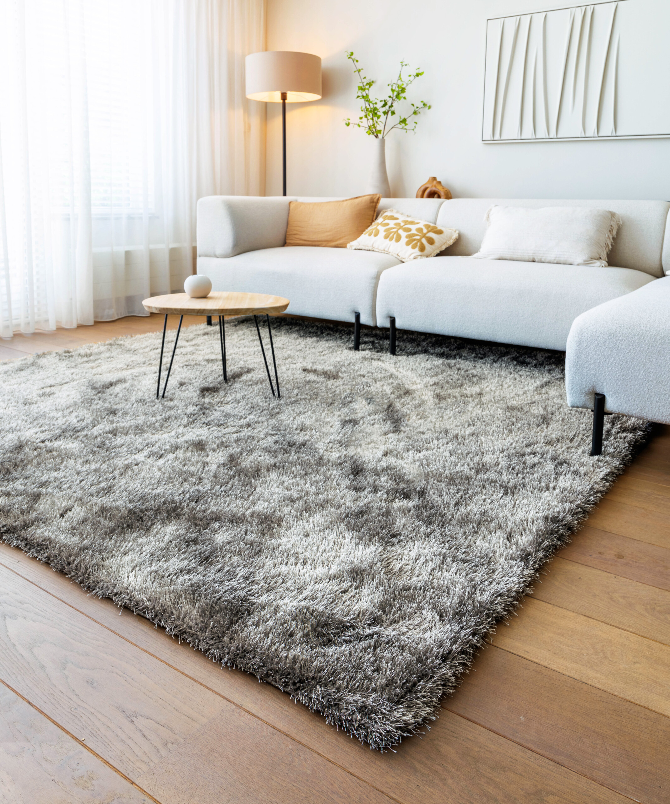 Teppich Quadratisch Hochflor - Posh Velours Grau - sfeer Teppich Quadratisch Hochflor - Posh Velours Grau - sfeer