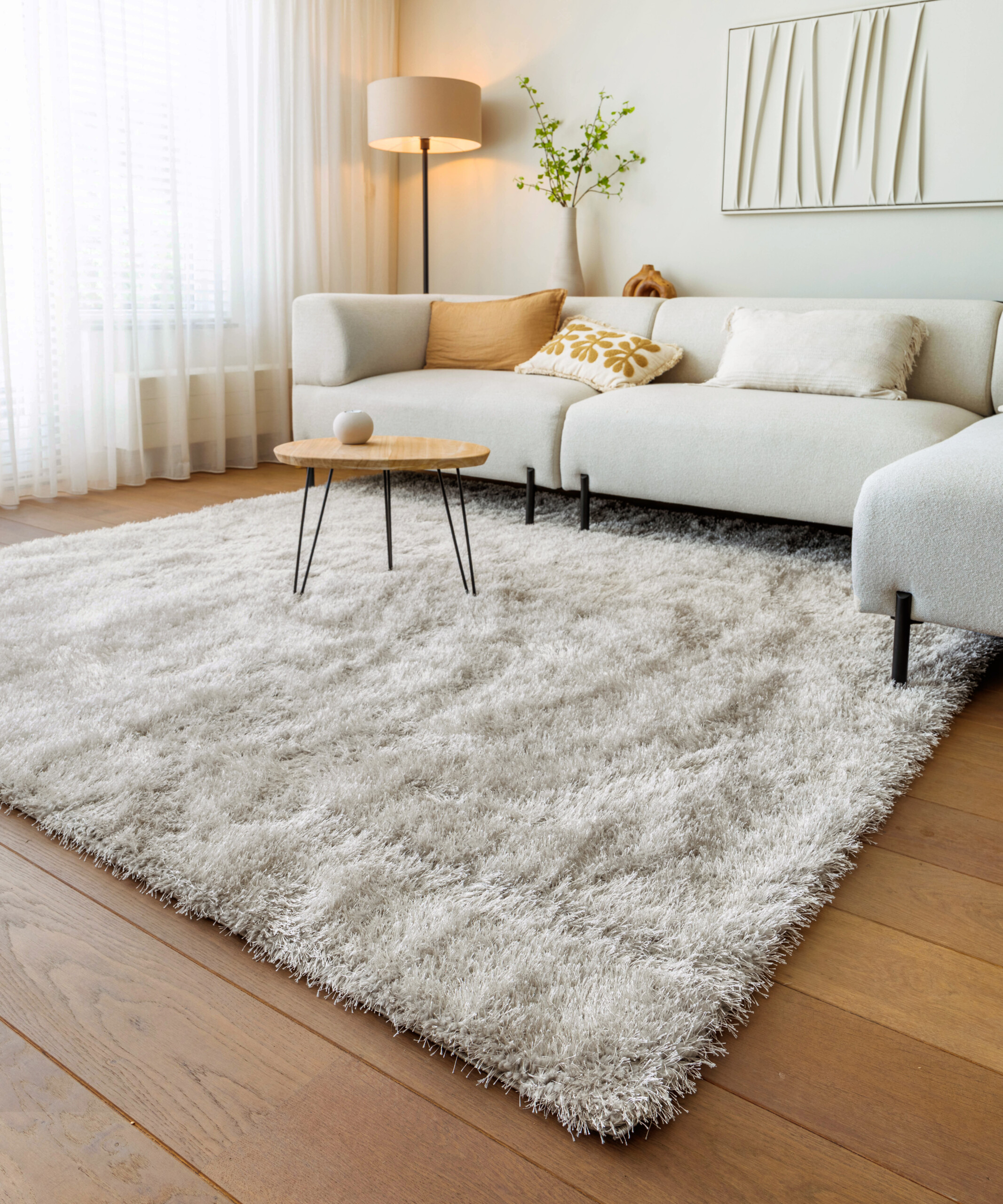 Teppich Quadratisch Hochflor - Posh Velours Hellgrau - sfeer Teppich Quadratisch Hochflor - Posh Velours Hellgrau - sfeer
