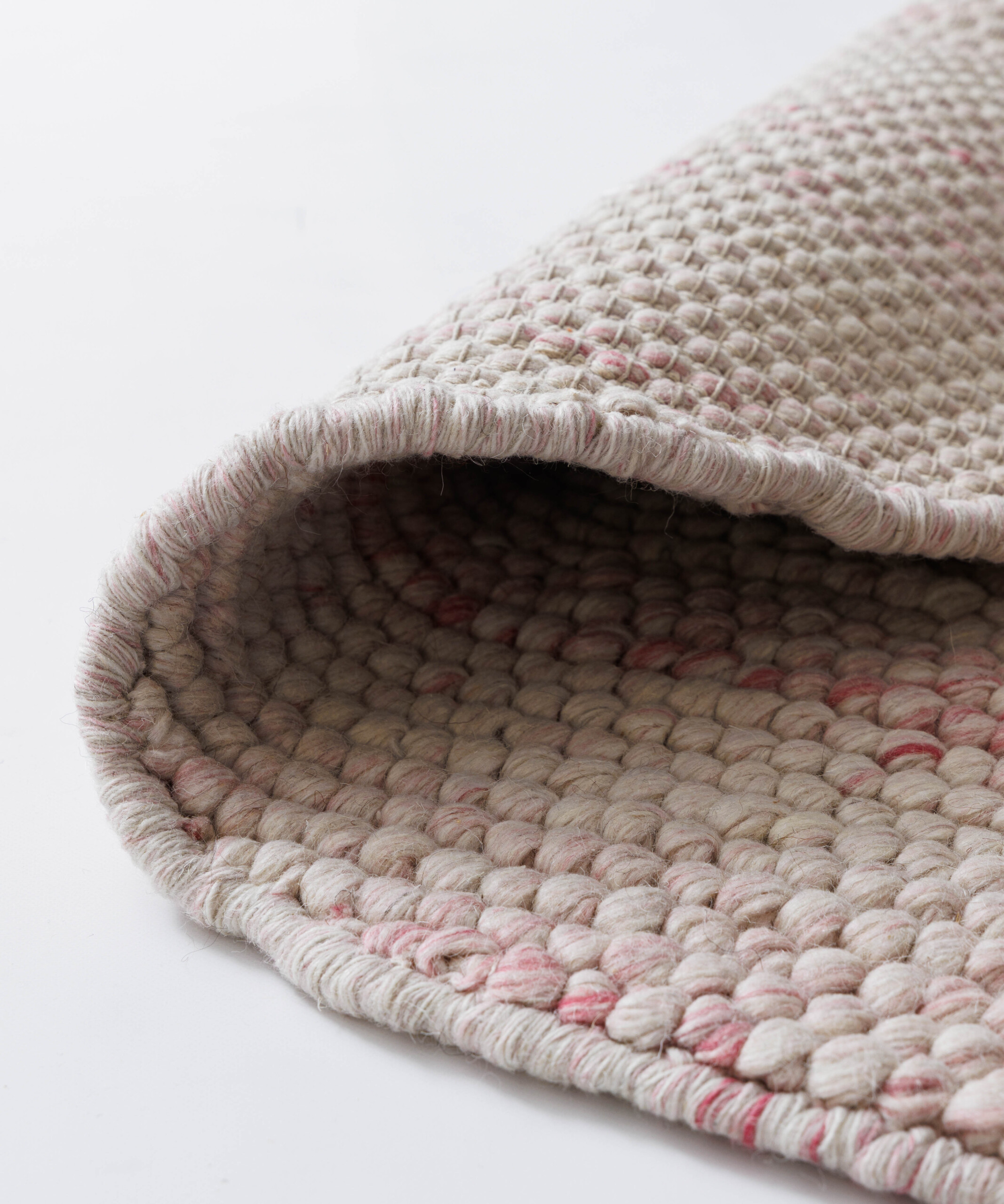 Wollteppich Rund - Fjell Creme/Pink - close up Wollteppich Rund - Fjell Creme/Pink - close up