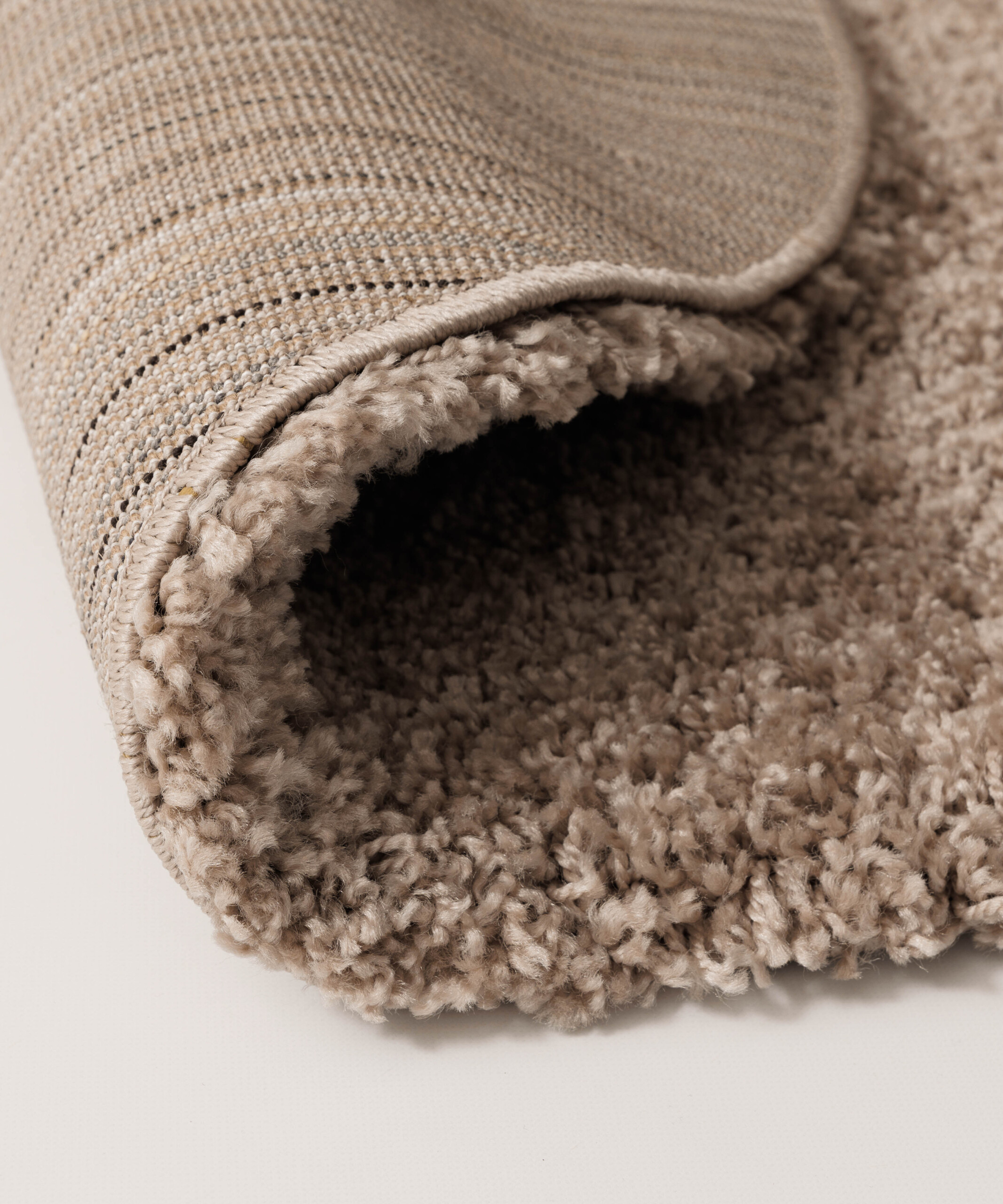 Hochflor Teppich Rund - Shaggy Grand Beige - close up Hochflor Teppich Rund - Shaggy Grand Beige - close up