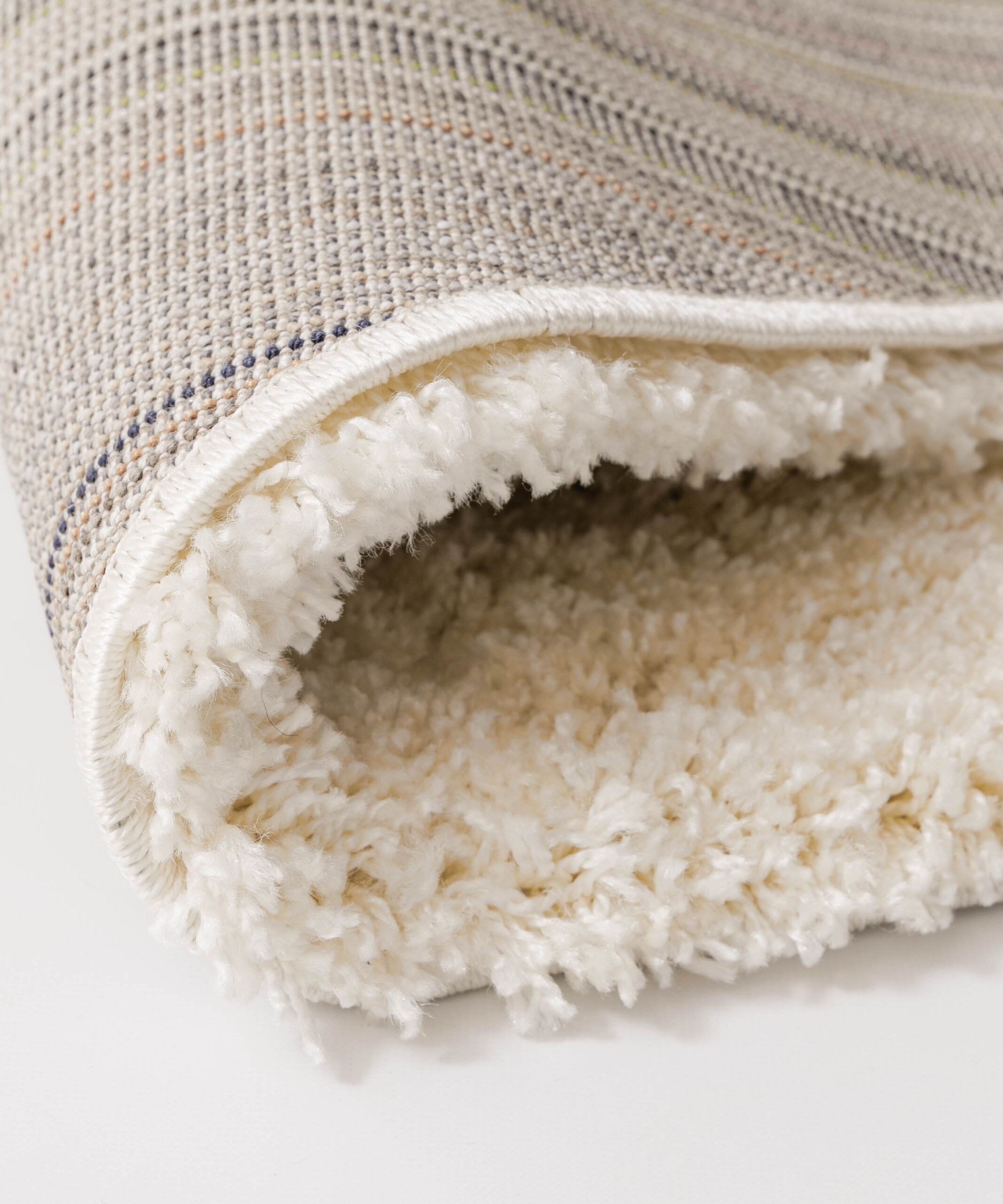 Hochflor Teppich Rund Shaggy Grand - Creme - close up Hochflor Teppich Rund Shaggy Grand - Creme - close up