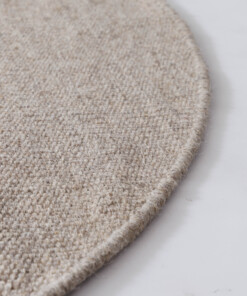 Runder Wollteppich - Grund Grau - close up