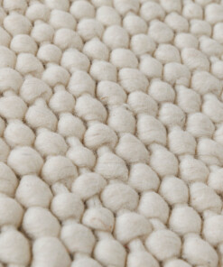 Wollteppich Rund - Løkke Elfenbein - close up, thumbnail Wollteppich Rund - Løkke Elfenbein - close up, thumbnail